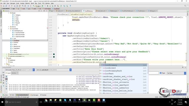 Android Studio Tutorial - Order Foods Part 20 (Rating Food) смотреть онлайн