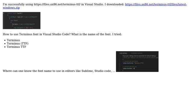 How to use Terminus (TTF) font in Microsoft Visual Code Editor? (2 Solutions!!) смотреть онлайн