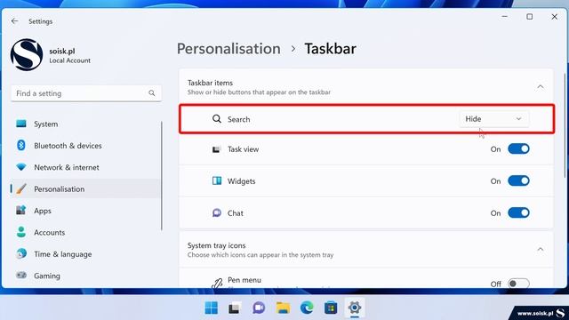 How to show search icon on taskbar in Windows 11 смотреть онлайн