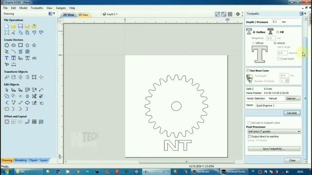 GRBL Controller Android dan Cara buat File G-code dengan Aspire part 2 смотреть онлайн