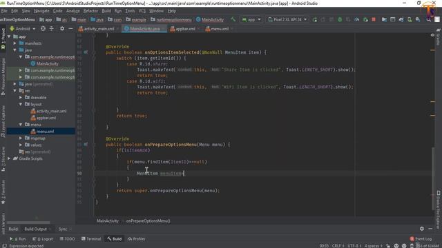 Android tutorial (2020) - 53 - How ADD Remove Menu Item On AppBar At Run Time смотреть онлайн