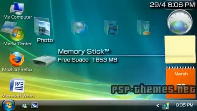 PSP Theme Windows Vista theme by j7ydg10 PSP-Themes.NET смотреть онлайн