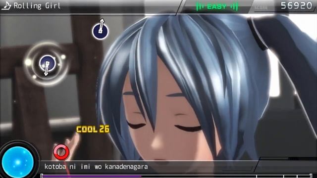 [PS VITA] Rolling Girl (Easy) EXCELLENT - Hatsune Miku Project Diva F 2nd Gameplay