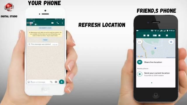 How To Trace Someone Location By Whatsapp on Your Android Phone Find Location | Digital Studio | смотреть онлайн