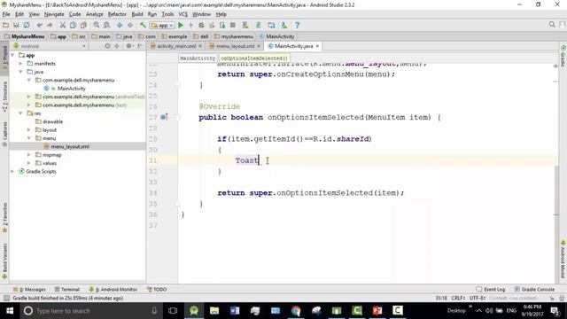 Android Bangla Tutorial 4.22 : Adding share menu item in Android action bar смотреть онлайн