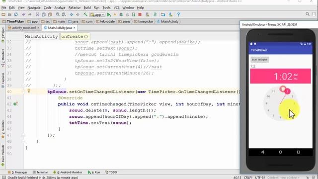Android TimePicker Kullanımı - setOnTimeChangedListener смотреть онлайн