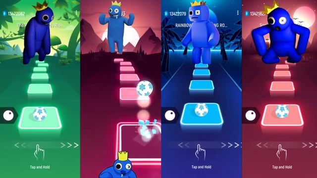 Blue Rainbow Friends : Tiles Hop EDM Rush
