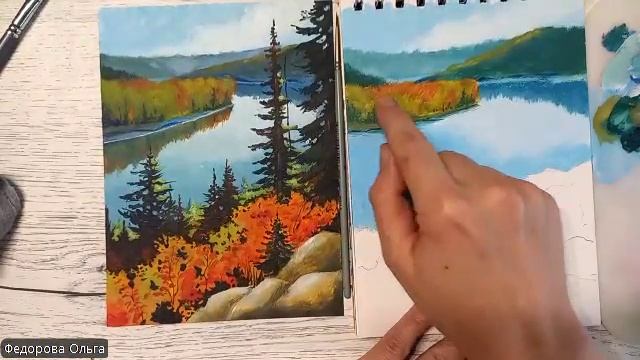 Акрил. Осень на Алтае