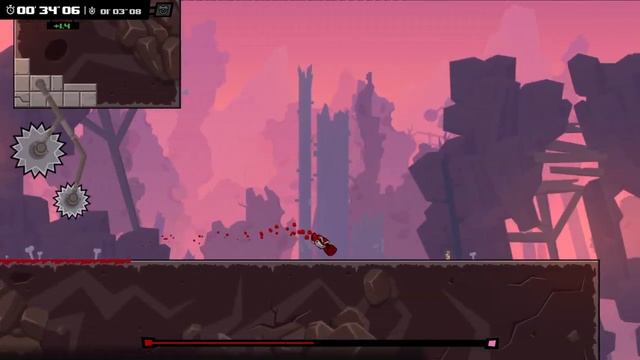 Super meat boy forever world 1 level 6 S rank смотреть онлайн