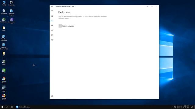 Windows 10 : Adding folder exclusions in Windows Defender смотреть онлайн