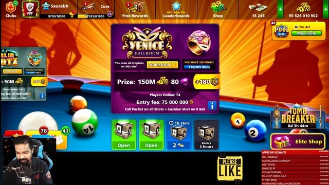 8 Ball Pool - Diamond League top in Level 866 Live Gameplay - SBC Gaming смотреть онлайн