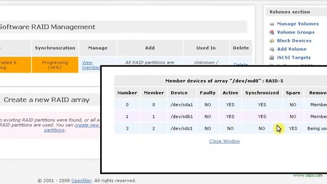Raid 5 Configuration : Openfiler, Opensource NAS смотреть онлайн