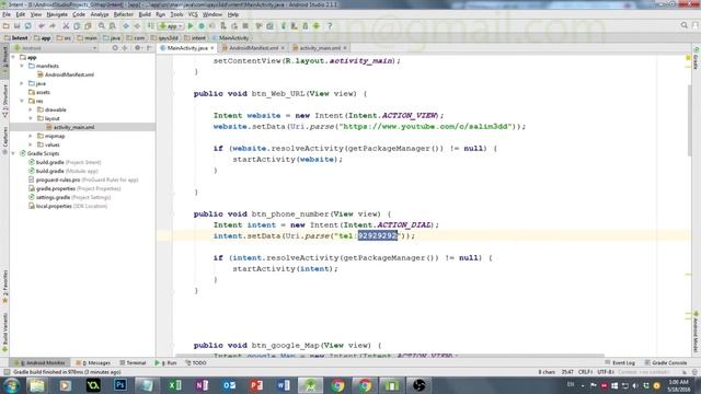 درس 57 اتصال برقم اندرويد استوديو Android Studio Intent DIAL смотреть онлайн
