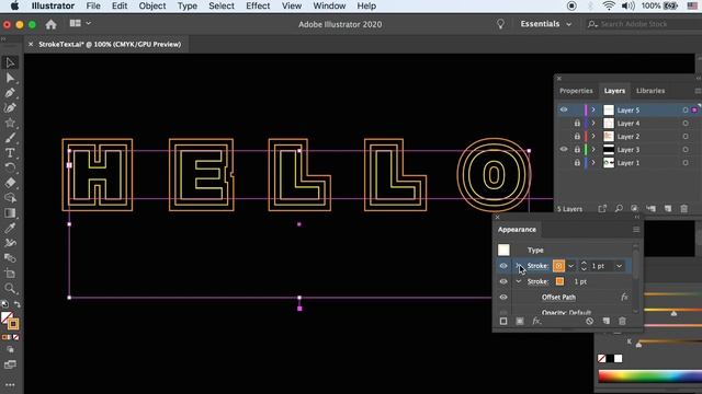 Typography Stroke Text Outline and Save Graphic Style in Illustrator 2020. Illustrator Lesson 14 смотреть онлайн