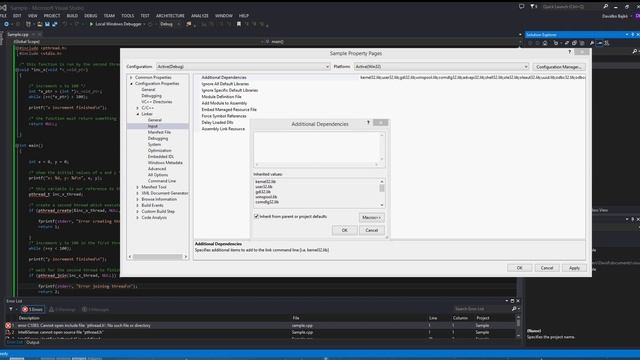 #include - Pthread.h In Visual Studio 2013