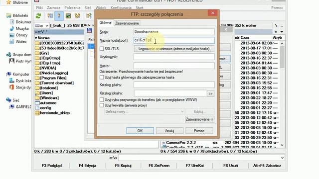 Połączenie FTP (total commander) смотреть онлайн