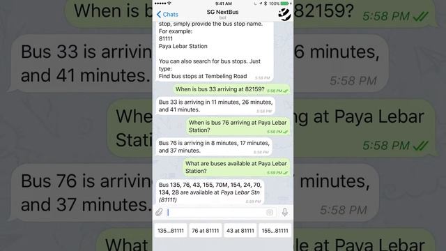 SG NextBus support in Telegram смотреть онлайн