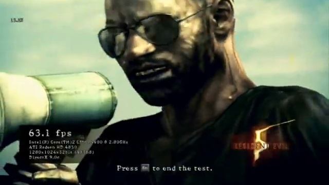 Resident Evil 5 BENCHMARK TEST on HD 4850!!!!! смотреть онлайн