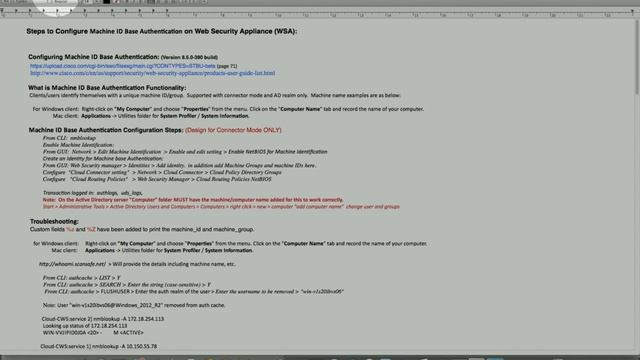 Steps to Configure Machine ID Base Authentication on Web Security Appliance (WSA): смотреть онлайн