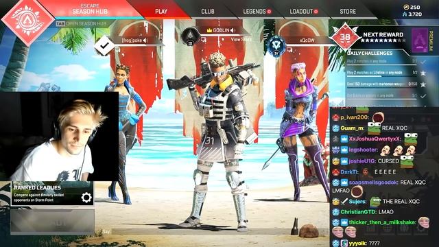 xQc is in 1 Lobby with real xQcOW playing Apex and Pokelawls смотреть онлайн
