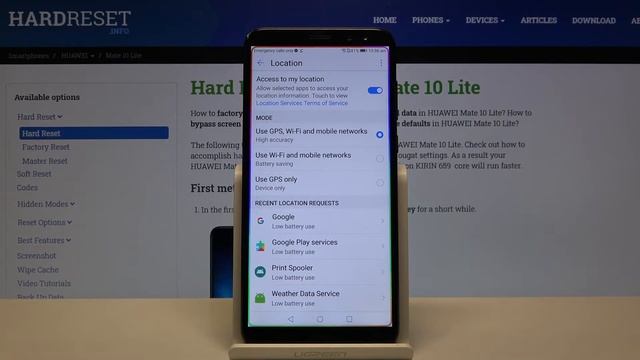 HUAWEI Mate 10 Lite and GeoLocation Mode - Turn Off Device Location смотреть онлайн