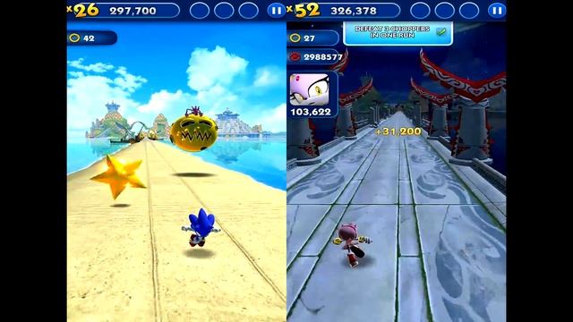 Sonic Dash SONIC VS AMY Android Gameplay смотреть онлайн