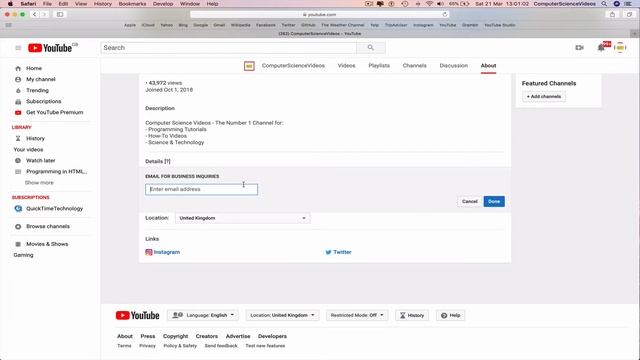 How to USE YouTube - Add a Clickable E-Mail Address to Your YouTube Channel | Tutorial 29 смотреть онлайн