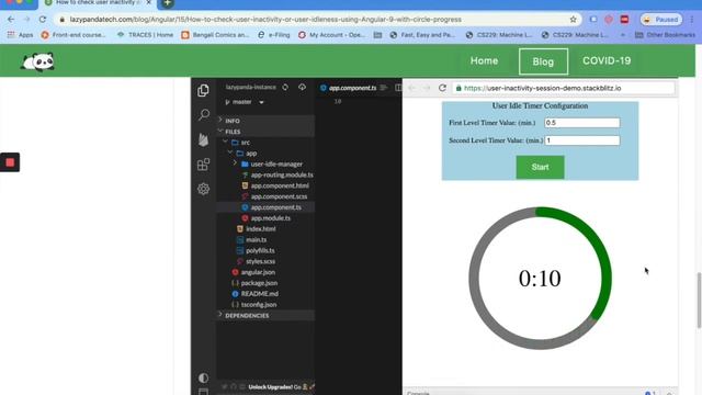 How to check user inactivity or user idleness using Angular 9 with circle progress смотреть онлайн