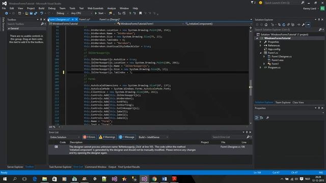 Windows Forms Application Tutorial in Visual Studio 2015 смотреть онлайн