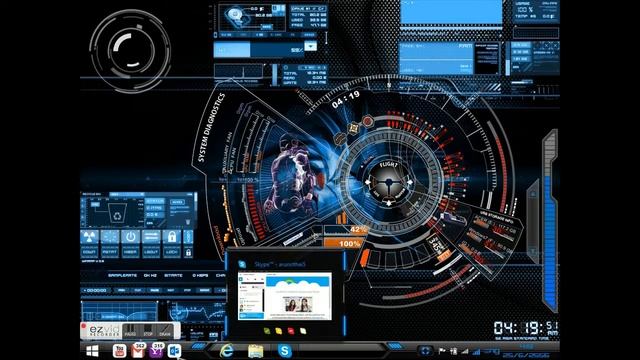 Theme Windows8 HUD Black Blue смотреть онлайн