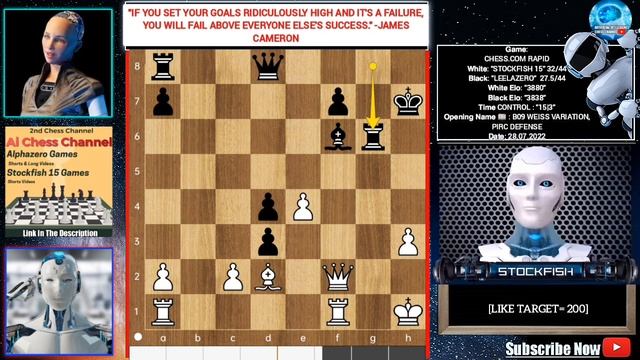 Incredible Stockfish 15 !! Stockfish 15 Analysis one of his Most Greatest Game | chess videos | смотреть онлайн