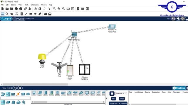 Smart DAY/NIGHT IoT System Simulation with Smart Lamp, Ceiling Fan, Door & Windows in Packet Tracer смотреть онлайн