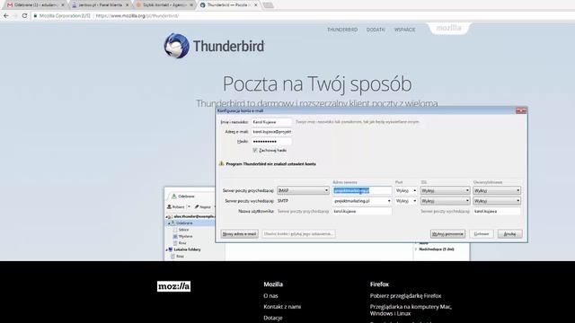 Jak założyć e-mail firmowy i skonfigurować pocztę Mozilla Thunderbird? смотреть онлайн