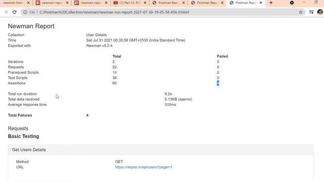 Part 13: POSTMAN SERIES(Generate the HTML report | Newman reporter | Iteration count) смотреть онлайн