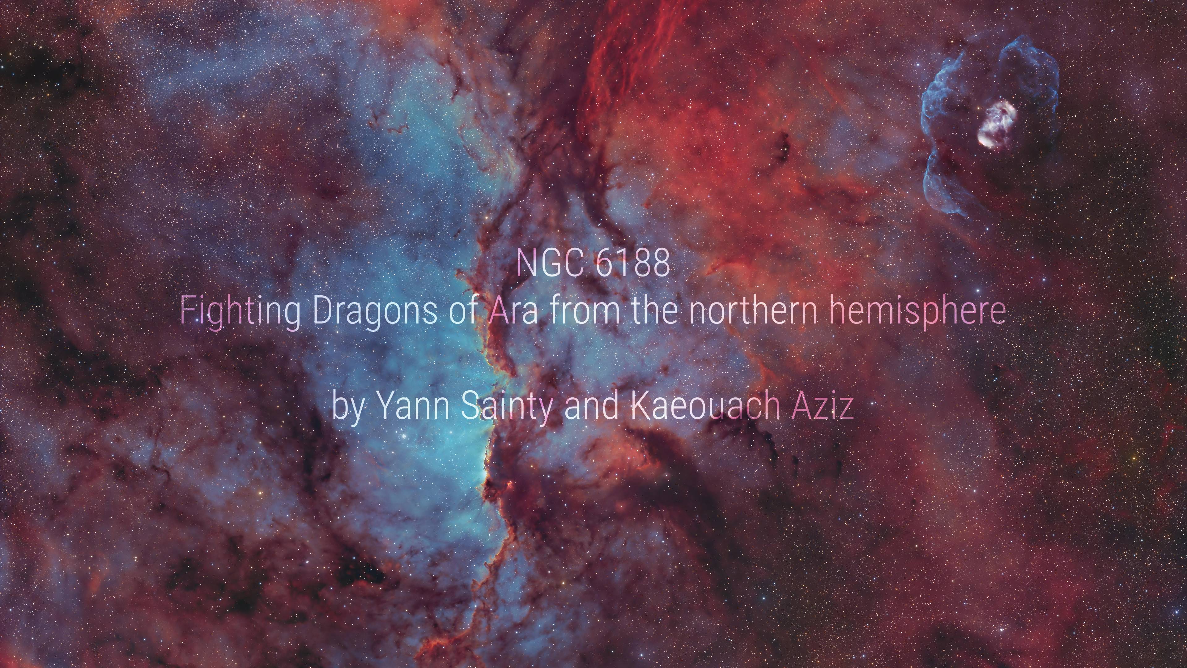 NGC 6188. Сражающиеся Драконы в созвездии Жертвенника от Yann Sainty и Kaeouach Aziz смотреть онлайн