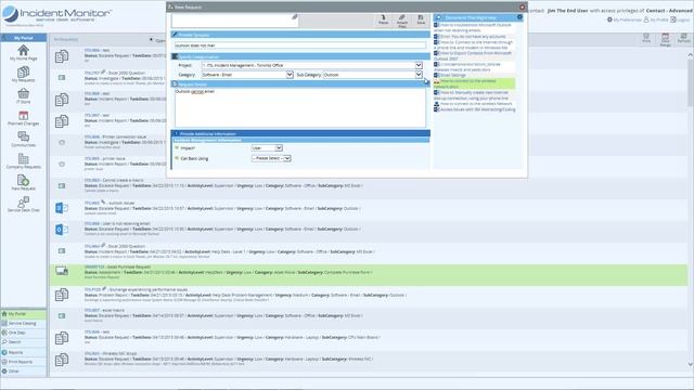 end user interface IncidentMonitor Service Desk Software смотреть онлайн