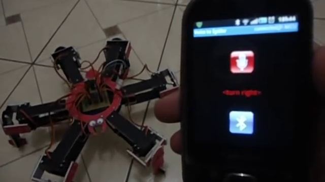 SR012 - Spider robot with Voice recognition (Arduino + Android + Bluetooth) смотреть онлайн