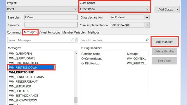 Rect1 app MFC C++, VS 2019 смотреть онлайн