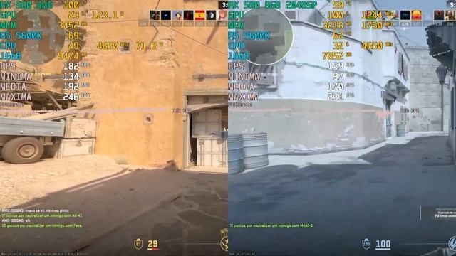 RX 580 8GB Vs RX 580 8GB 2048SP - COUNTER STRIKE 2 : CS2 (Competitive Settings 1080p)