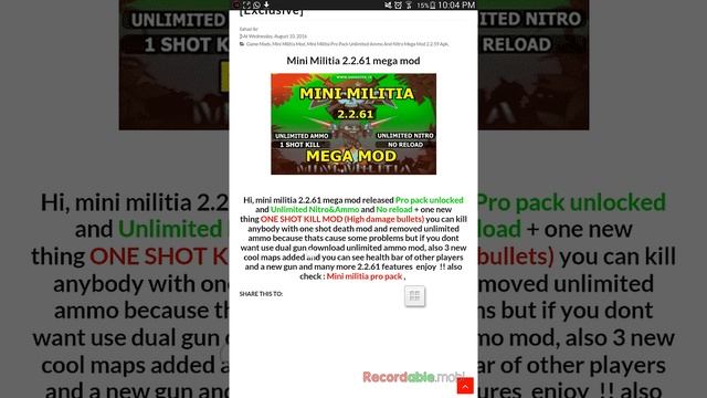 HOW TO DOWNLOAD MINI MILITIA MEGA MOD!! смотреть онлайн