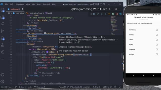 Flutter Tutorial | Dynamic Checkboxes, Flutter Checkbox List Tile, Flutter Checkbox Widget смотреть онлайн