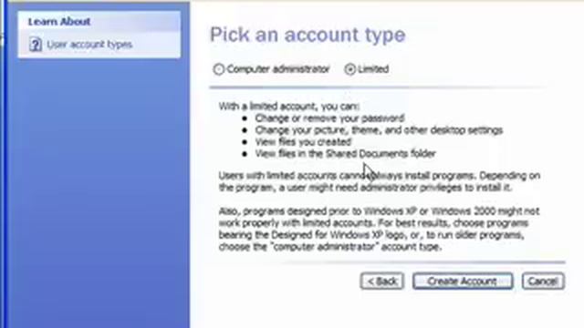 User Accounts in Windows XP смотреть онлайн