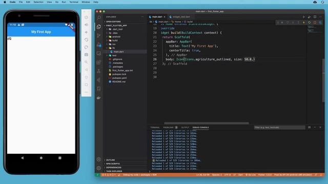 Learning Flutter, Part 13, Basic Widgets-Icon Widgets смотреть онлайн