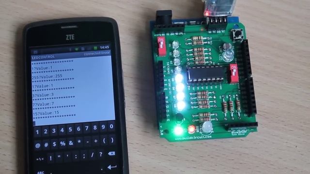 Experiments with CD4094, Arduino and Android Serial Emulator- buildcircuit.com смотреть онлайн
