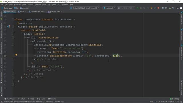 32. Snackbar in flutter | flutter bangla tutorial смотреть онлайн