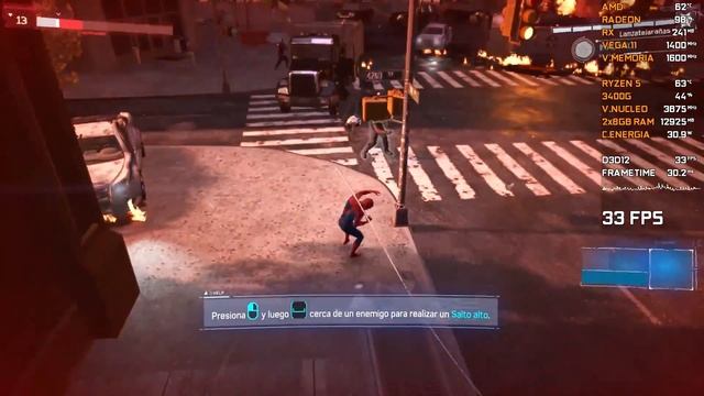 Marvel Spiderman Remastered | Ryzen 5 3400G | Graficos Vega 11 | 16GB Dual 3200 MHz смотреть онлайн