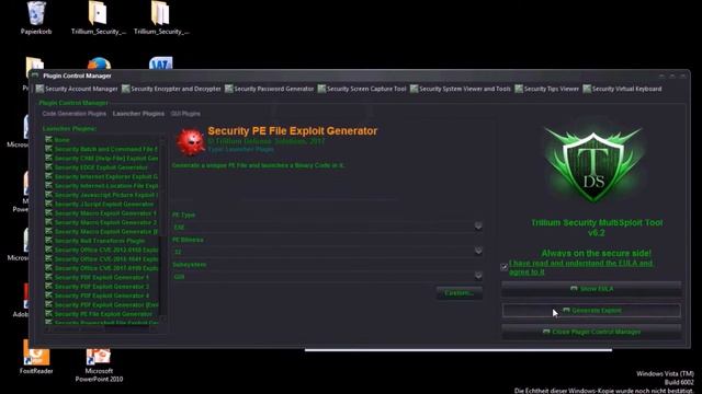 Trillium Security MultiSploit Tool v6.2 - Security Exe as Bat Exploit Generator смотреть онлайн
