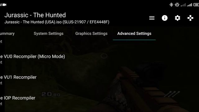Settings for Jurassic the hunted ps2 AETHERSX2 смотреть онлайн