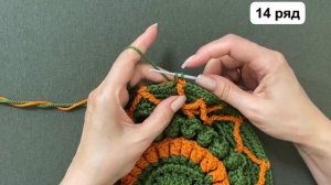 Смена цветов на примере вязнного панно "Велес". Ряды 13-16