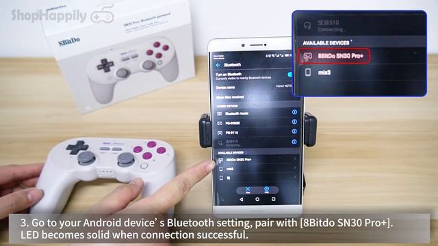 8bitdo SN30 Pro Plus Pro+ wireless Bluetooth Gamepad setup Switch PC Raspberry Pi смотреть онлайн
